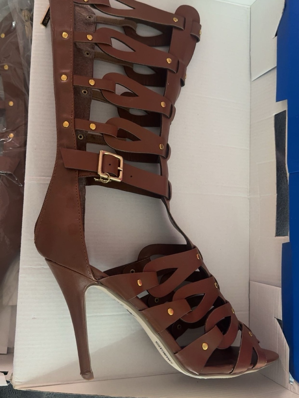 Shiekh Brown Strappy Gladiator Stiletto Heel Sandal